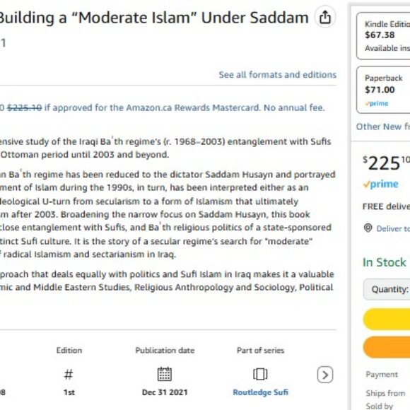 State and Sufism in Iraq Building a Moderate Islam Under Saddam Husayn HARDCOVER - Picture 2 of 2